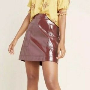 Faux Patent Leather Skirt, Anthropologie, Sz. M